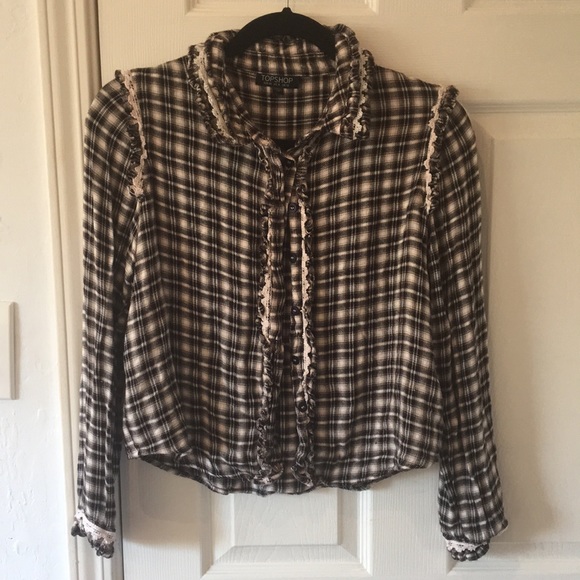 Topshop Tops - Topshop Soft Flannel Crop Top